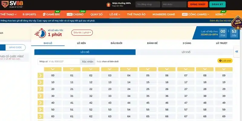 xổ số online tại SV88